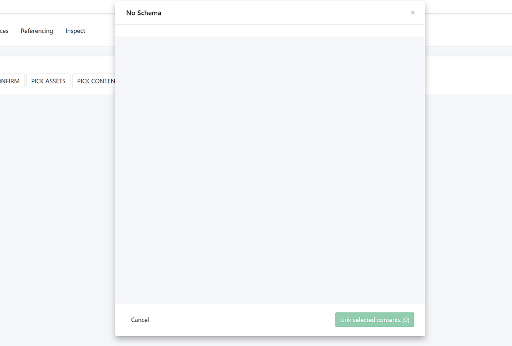 [SOLVED] pickContents show "NO SCHEMA" - Solved Bugs - Squidex Support