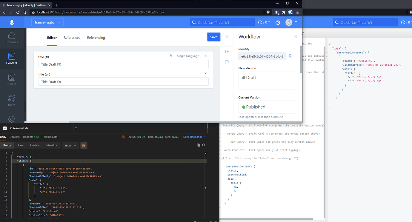 GraphQL and Draft version - Development - Squidex Support