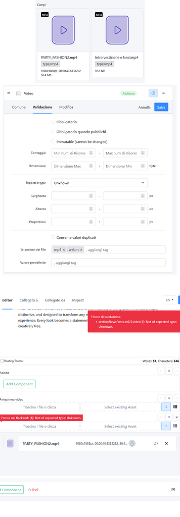 Incoherent video validation - Support - Squidex Support