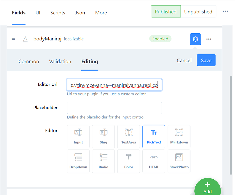 Adding extra HTML element in editor - Support - Squidex Support