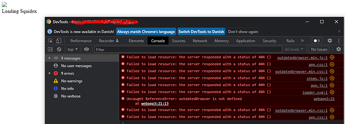 Squidex browser error